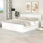 Letto a piattaforma King Size con quattro cassetti portaoggetti e gambe di supporto
