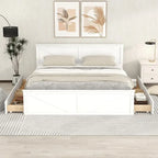 Letto a piattaforma King Size con quattro cassetti portaoggetti e gambe di supporto