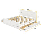 Letto a piattaforma King Size con quattro cassetti portaoggetti e gambe di supporto