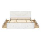 Letto a piattaforma King Size con quattro cassetti portaoggetti e gambe di supporto
