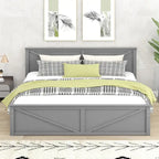 Letto a piattaforma King Size con quattro cassetti portaoggetti e gambe di supporto