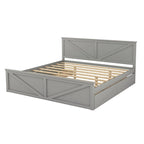 Letto a piattaforma King Size con quattro cassetti portaoggetti e gambe di supporto
