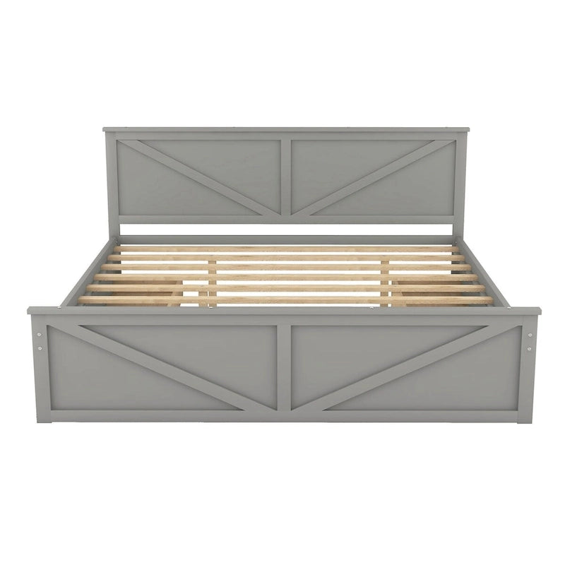 Letto a piattaforma King Size con quattro cassetti portaoggetti e gambe di supporto