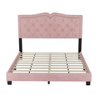 Struttura letto imbottita queen size con design a rivetto