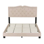 Struttura letto imbottita queen size con design a rivetto