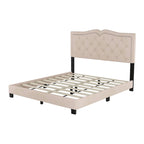 Struttura letto imbottita queen size con design a rivetto