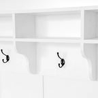 Appendiabiti da ingresso largo 47.2" con panca e scarpiera: multifunzionale con 3 ganci, ripiani aperti e mensole rettangolari