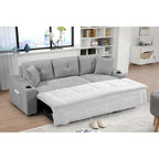 Divano componibile imbottito estraibile con chaise longue contenitore