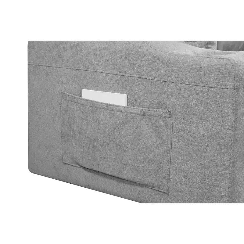 Divano componibile imbottito estraibile con chaise longue contenitore