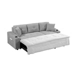 Divano componibile imbottito estraibile con chaise longue contenitore
