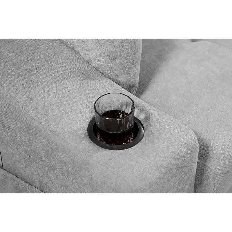 Divano componibile imbottito estraibile con chaise longue contenitore
