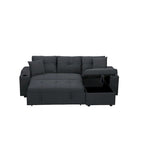 Divano componibile imbottito estraibile con chaise longue contenitore