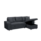 Divano componibile imbottito estraibile con chaise longue contenitore