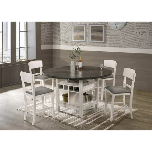 2 sgabelli da bar per sala da pranzo imbottiti altezza bancone, stile transizionale, finitura marrone, in legno