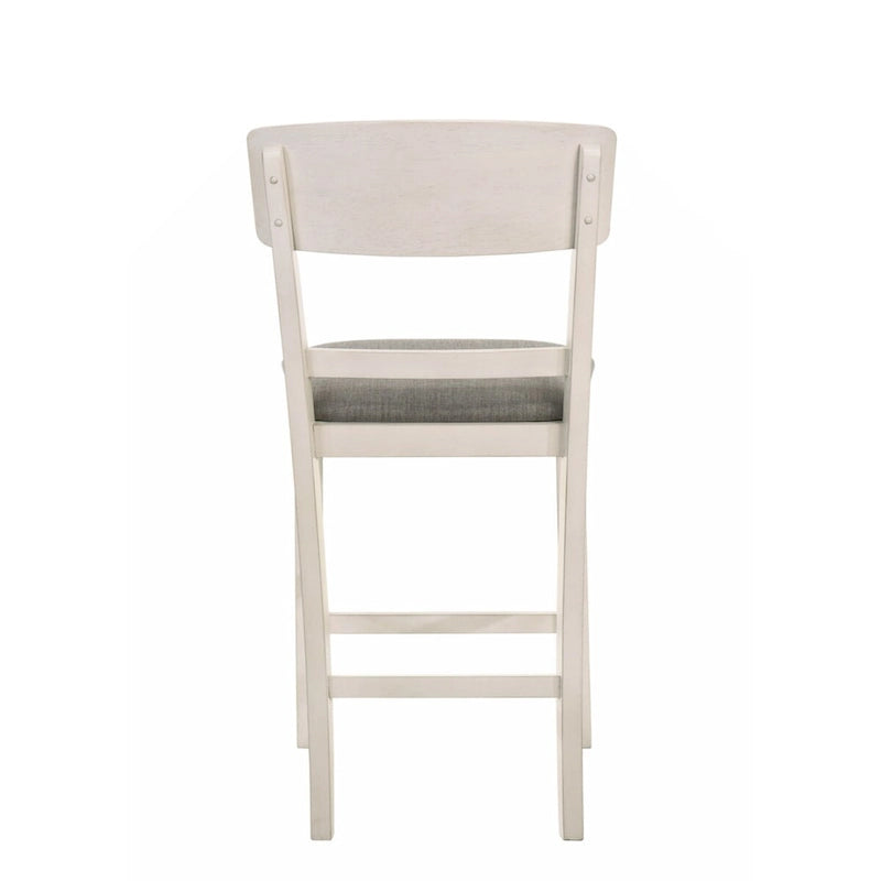 2 sgabelli da bar per sala da pranzo imbottiti altezza bancone, stile transizionale, finitura marrone, in legno