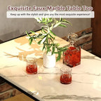 Set da pranzo in simil marmo da 3 pezzi, set da tavolo da cucina con 2 panche in pelle PU per sala da pranzo, angolo colazione