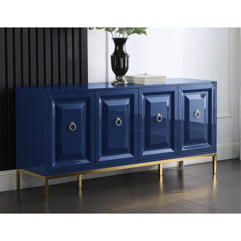 Credenza laccata a 4 ante e 1 cassetto da 65 pollici