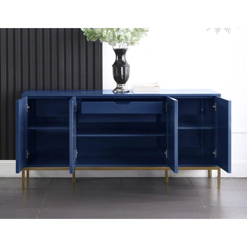 Credenza laccata a 4 ante e 1 cassetto da 65 pollici