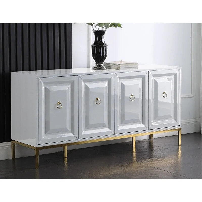 Credenza laccata a 4 ante e 1 cassetto da 65 pollici