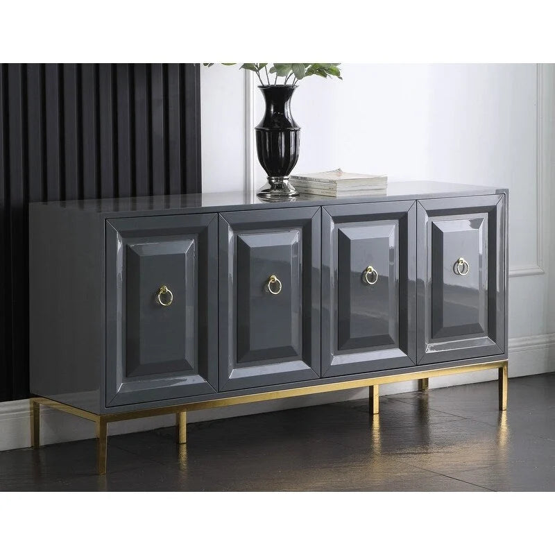 Credenza laccata a 4 ante e 1 cassetto da 65 pollici