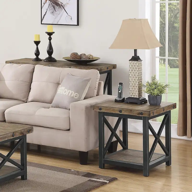 Tavolino in legno marrone Homestyles Carpenter - 21 x 23 x 25