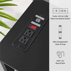 Yaheetech Tavolino Consolle Stretto a 2 Ripiani con Presa di Corrente, Tavolo Consolle Lungo Industriale