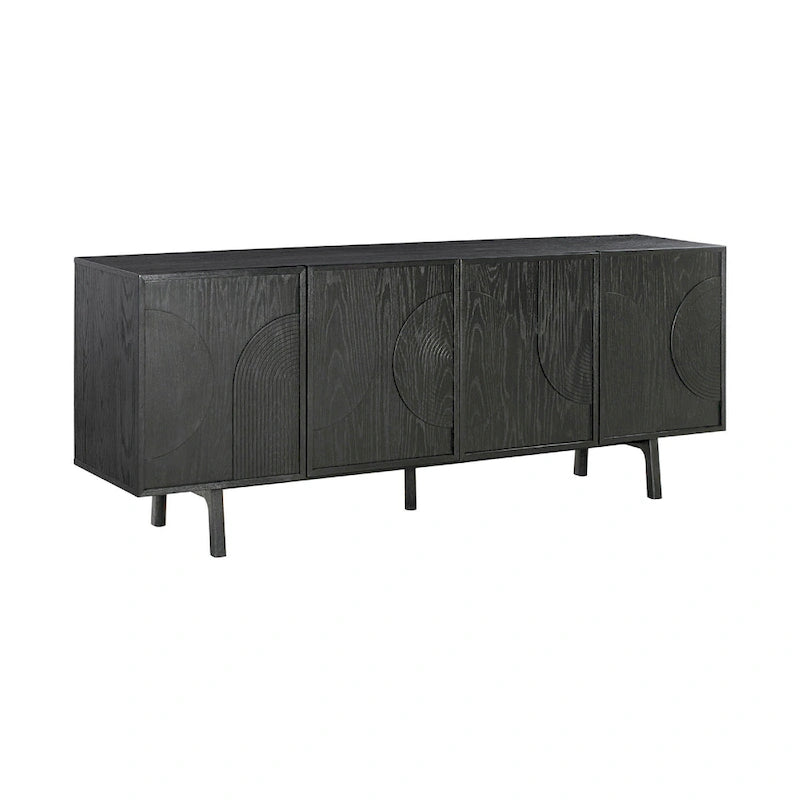 Dene mobile buffet credenza da 200 cm con 4 ante, nero