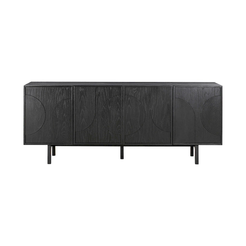 Dene mobile buffet credenza da 200 cm con 4 ante, nero