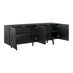 Dene mobile buffet credenza da 200 cm con 4 ante, nero