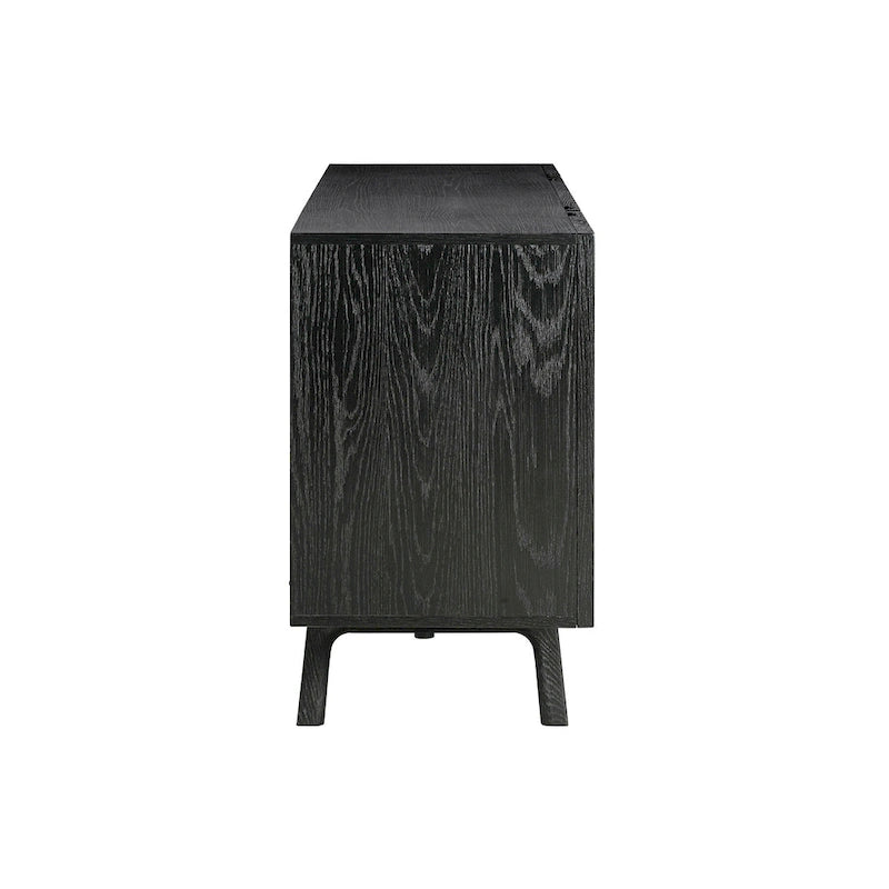 Dene mobile buffet credenza da 200 cm con 4 ante, nero