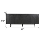 Dene mobile buffet credenza da 200 cm con 4 ante, nero
