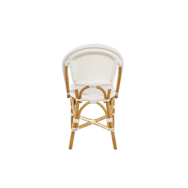 Sedia da pranzo Leroy Rattan, bianca