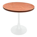 Tavolo da pranzo rotondo Bristol 36 per 4 persone con piano in MDF e moderna base in ferro bianco per cucina e sala da pranzo