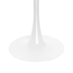 Tavolo da pranzo rotondo Bristol 36 per 4 persone con piano in MDF e moderna base in ferro bianco per cucina e sala da pranzo