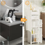 Mobiletto da bagno salvaspazio con anta - 7.9P x 7.9L x 30.7A