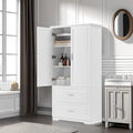 Mobiletto bagno alto con due ante e cassetti, ripiano regolabile