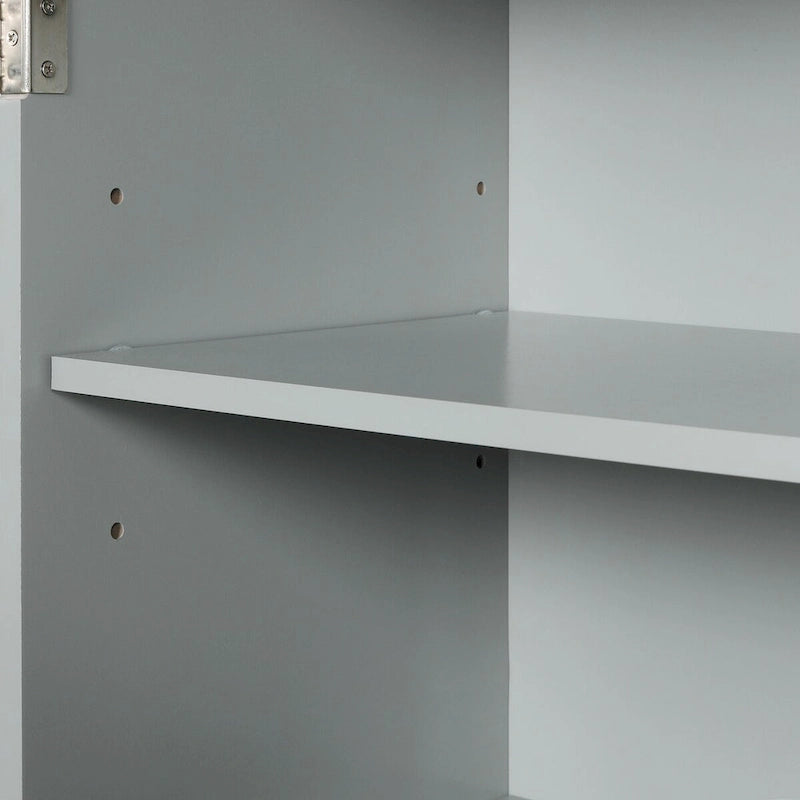Mobiletto bagno alto con due ante e cassetti, ripiano regolabile