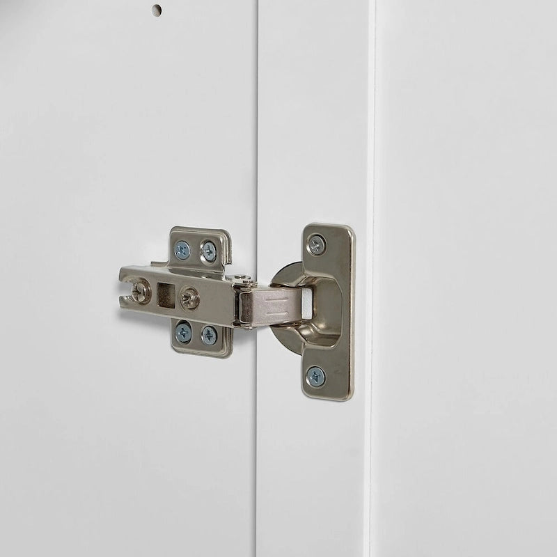Mobiletto bagno alto con due ante e cassetti, ripiano regolabile