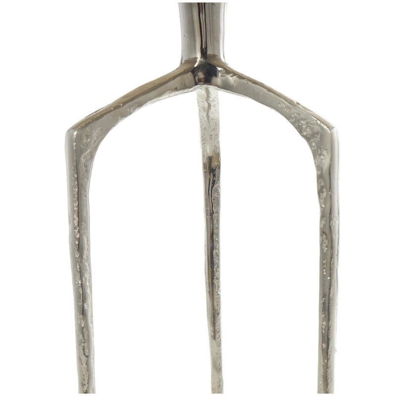 Tavolino d'appoggio/laterale stretto geometrico in metallo e alluminio con texture - Argento, Oro o Grigio