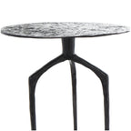 Tavolino d'appoggio/laterale stretto geometrico in metallo e alluminio con texture - Argento, Oro o Grigio