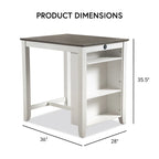 Vesper Set da Pranzo 3 Pezzi Altezza Bancone con Scaffalature