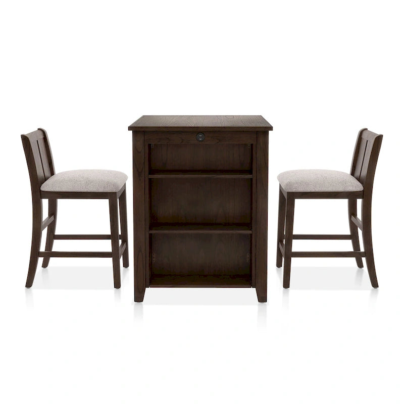 Vesper Set da Pranzo 3 Pezzi Altezza Bancone con Scaffalature